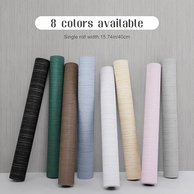 Grey Grasscloth Wallpaper Peel and Stick Wallpaper Texture Contact Paper - Image 3