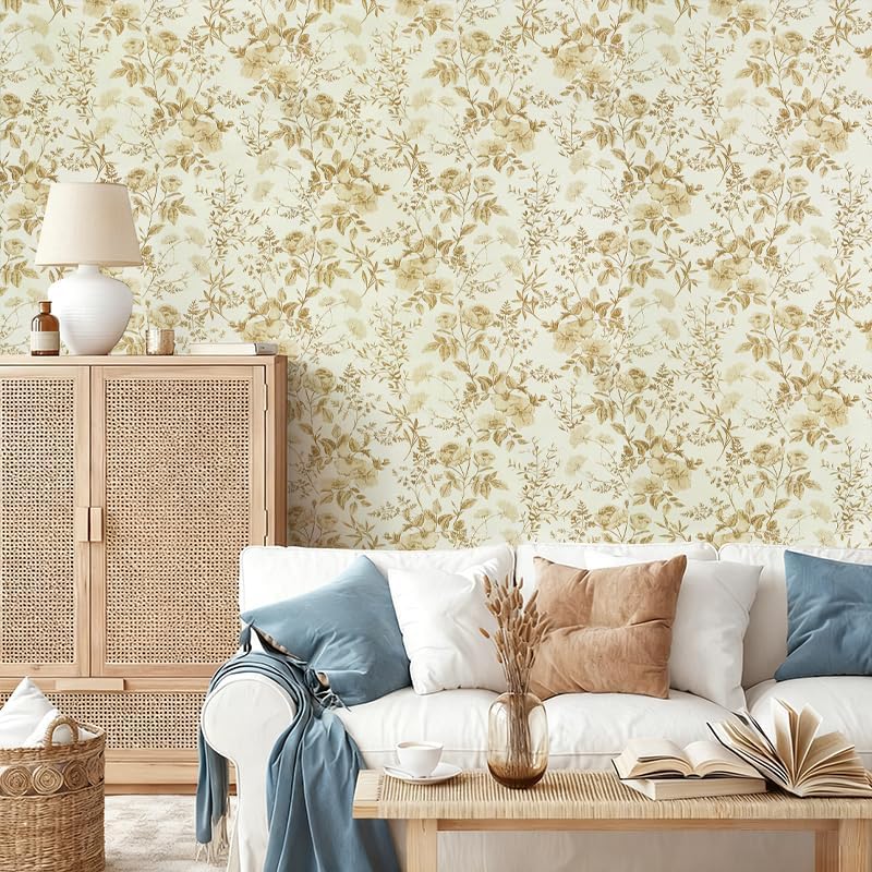 Erfoni Boho Floral Peel and Stick Wallpaper Floral Leaf Contact Paper DIY - Image 3