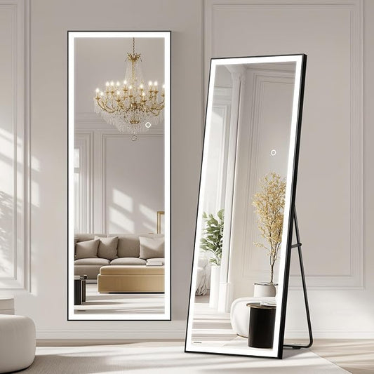Kosmonia 67x20 Full Length Mirror, Dimmable 3 Color LED Light w/Light Memory by Kosmonia