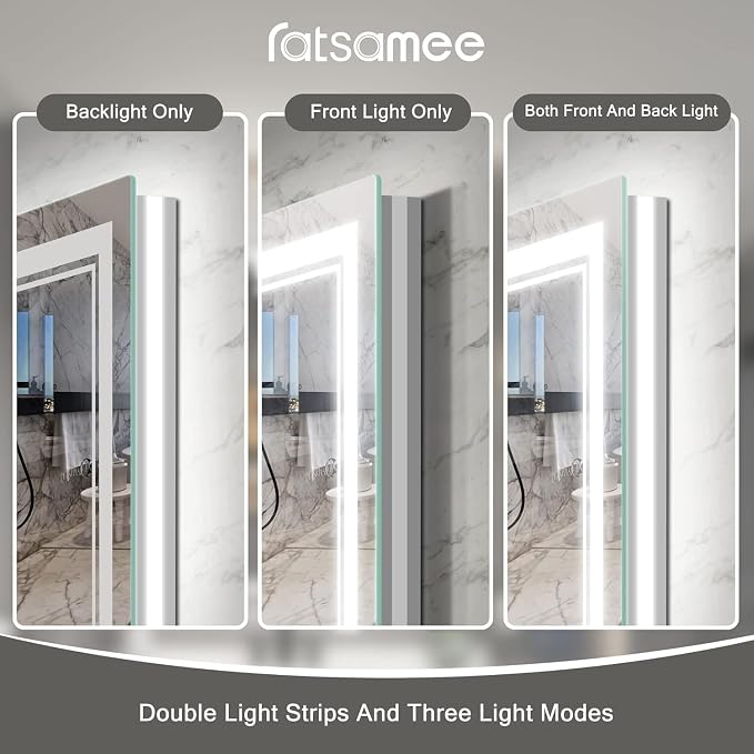 Ratsamee 60x40 Inch Led Mirror for Bathroom - Image 3