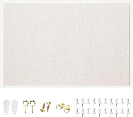 OWLKELA 24'' x 36'' Linen Bulletin Board, Vision Board and Decorative Hanging by OWLKELA
