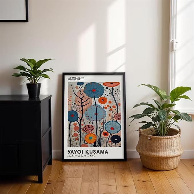 Yayoi Kusama Black Framed Wall Art 12x16in Vintage Japanese Painting Posters - Image 5