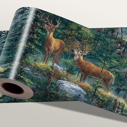 Forest Deer Wallpaper Border 196x4 Inch Peel and Stick Wall Border Self by IOHEFY