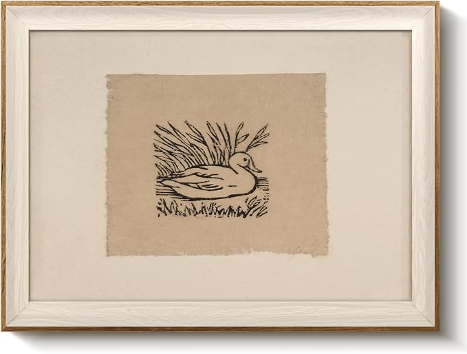 VIYYIEA Framed Wall Art for Living Room, Vintage Duck Sketch Canvas Prints by VIYYIEAART