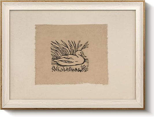 VIYYIEA Framed Wall Art for Living Room, Vintage Duck Sketch Canvas Prints by VIYYIEAART