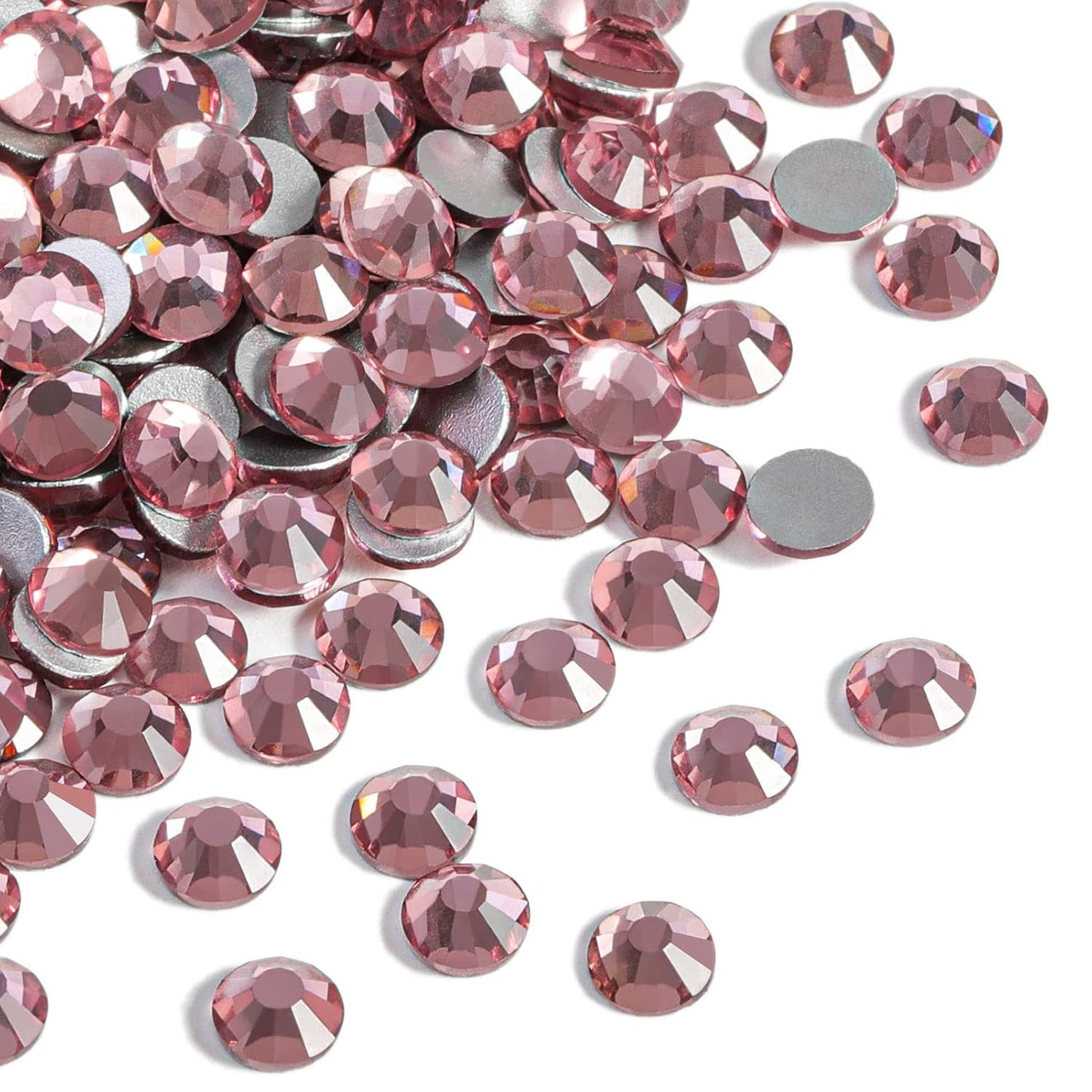 Beadsland 2880pcs Flat Back Crystal Rhinestones Round Gems for Nail Art and Craft Glue Fix,Light Purple,SS4,1.5-1.7mm