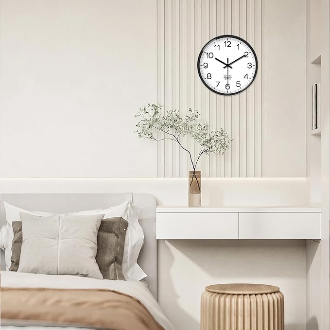 XNM 8 Inch Small White Classic Wall Clock - Image 4