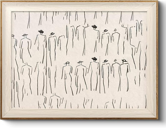 VIYYIEA Framed Wall Art for Living Room, Sketch Canvas Prints, Minimalist Home by VIYYIEAART
