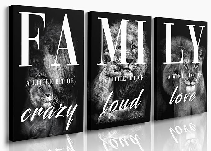 GUBIYU Farmhouse Family Wall Art Set of 3 Home Living Room Dining Room Wall by GUBIYU