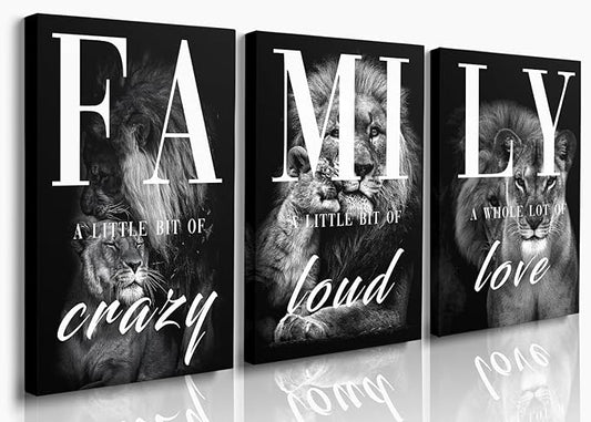 GUBIYU Farmhouse Family Wall Art Set of 3 Home Living Room Dining Room Wall by GUBIYU