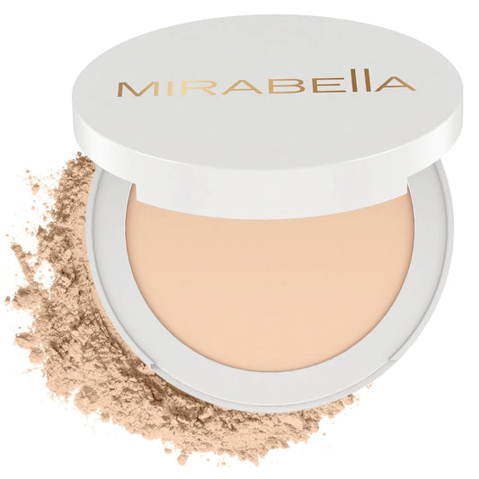 Mirabella Invincible For All Pure Pressed Powder Foundation Makeup - Buildable Mineral Foundation & Blurring Setting Powder for All Skin Types - HD Matte Finishing - Fair F5