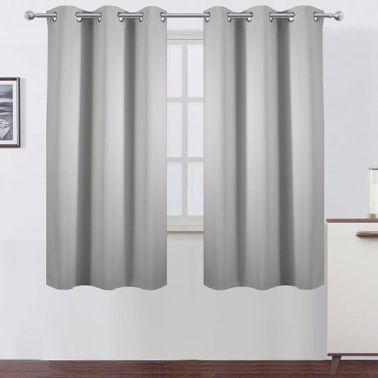 LEMOMO Light Grey Blackout Curtains 34 x 63 Inch Length/Set of 2 Curtain by Lemomo