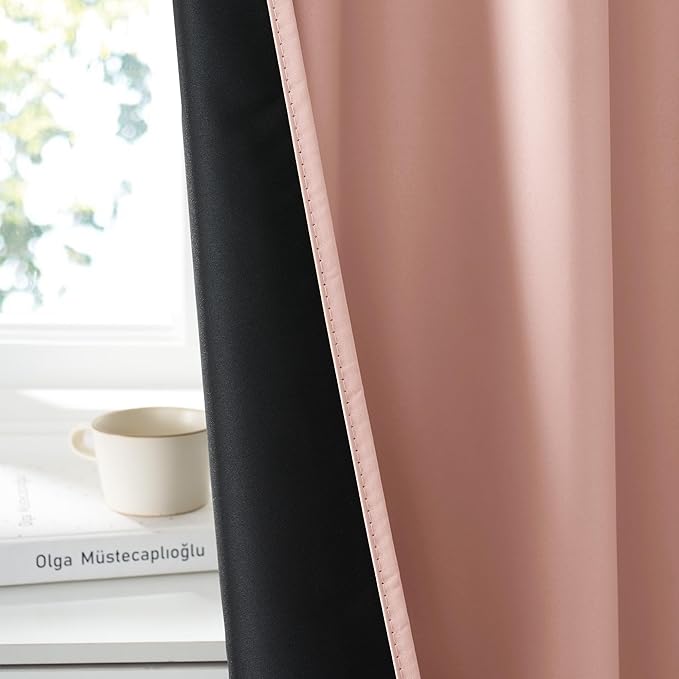 RYB HOME 100% Blackout Basement Curtains 30 inches Long, Heat & UV Blocking - Image 4