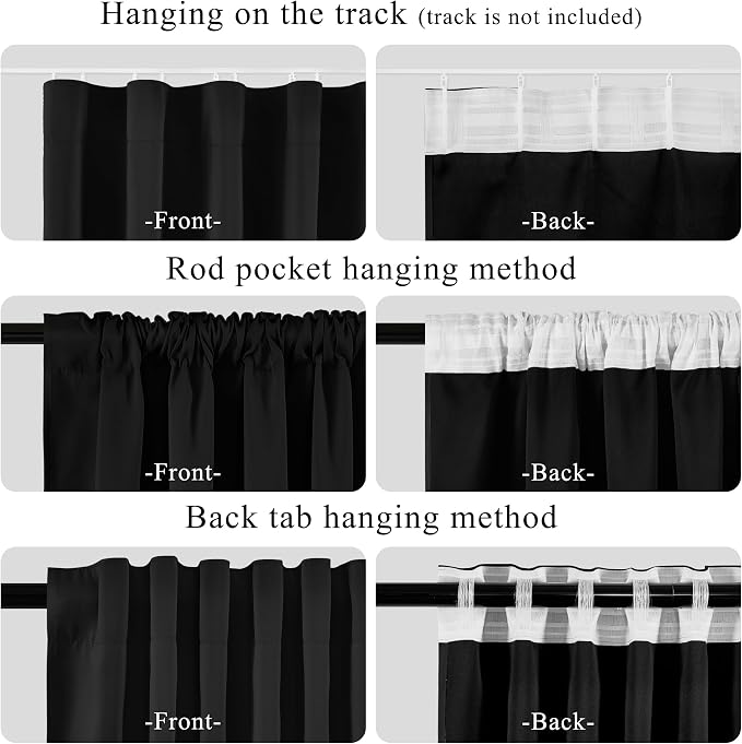 RYB HOME 100%Blackout Room Divider Curtain, Thermal Insulated & Privacy Assurd - Image 4