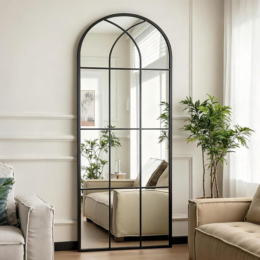 Dewfig 71"x32" Arched Window pane Full Length Mirror, Wall Mirror, Floor by YourSpacePerfectlyReflected