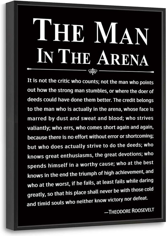 Howwii Office Wall Art Inspirational Decor The Man in the Arena Framed by Howwii