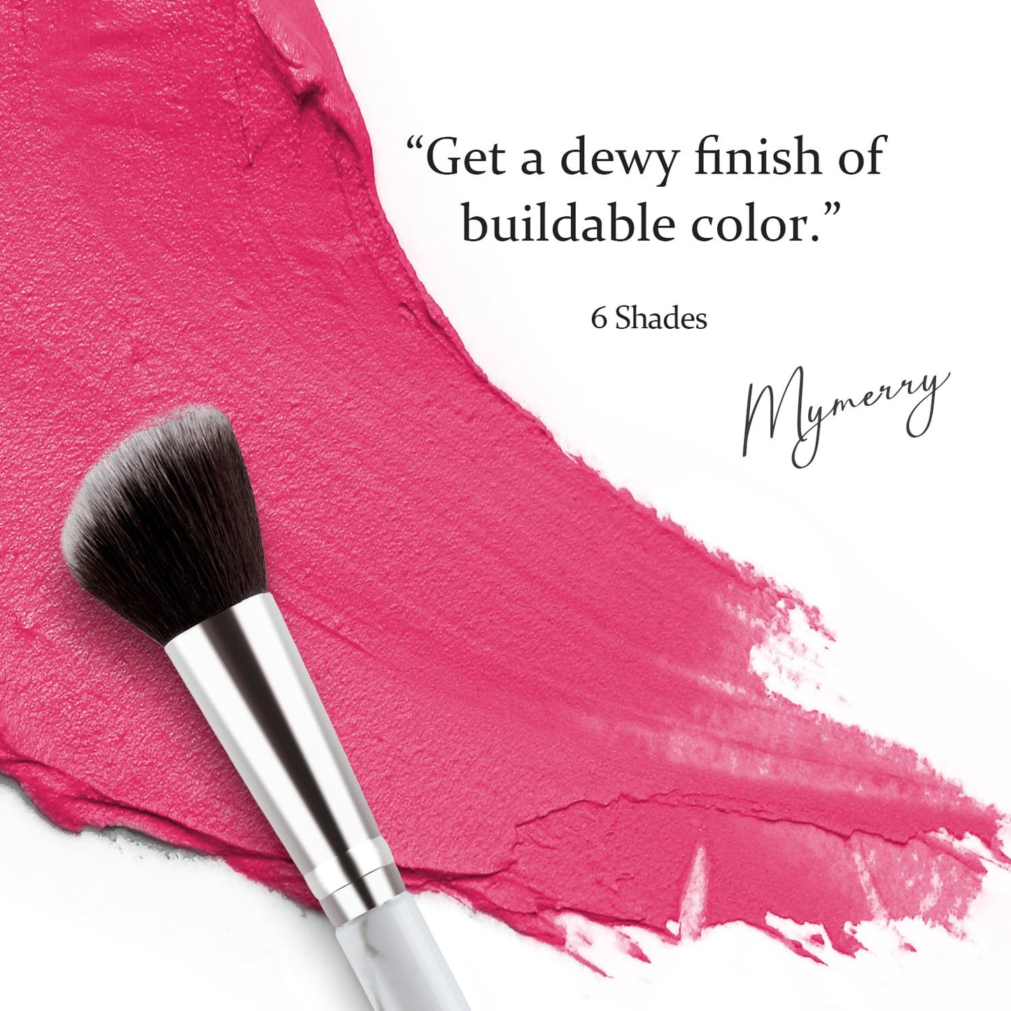 Blush Stick, Cream Blush for Cheeks and Lip Tint, Dewy Finish, Buildable & Blendable Color, Lightweight & Long-Lasting Formula | Forelsket-Cool Pink & Angled Blush Brush（0.53fl.oz）