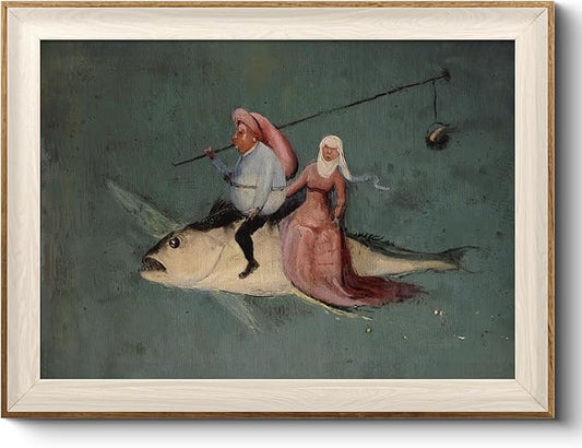VIYYIEA Framed Wall Art for Living Room, Drive the Fish Canvas Prints, Vintage by VIYYIEAART
