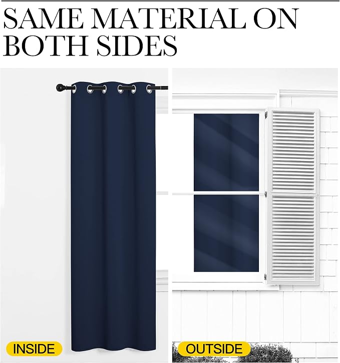 NICETOWN Navy Blackout Curtains 120" Long - Image 6