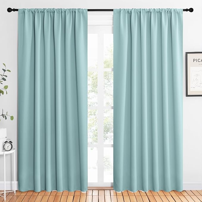 NICETOWN 2 Panels Blackout Curtains, Rod Pocket Thermal Insulated Drapes 84 by NICETOWN