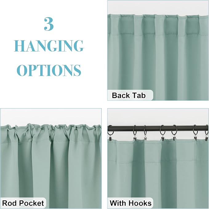 RYB HOME Aqua Blackout Curtains - Image 2