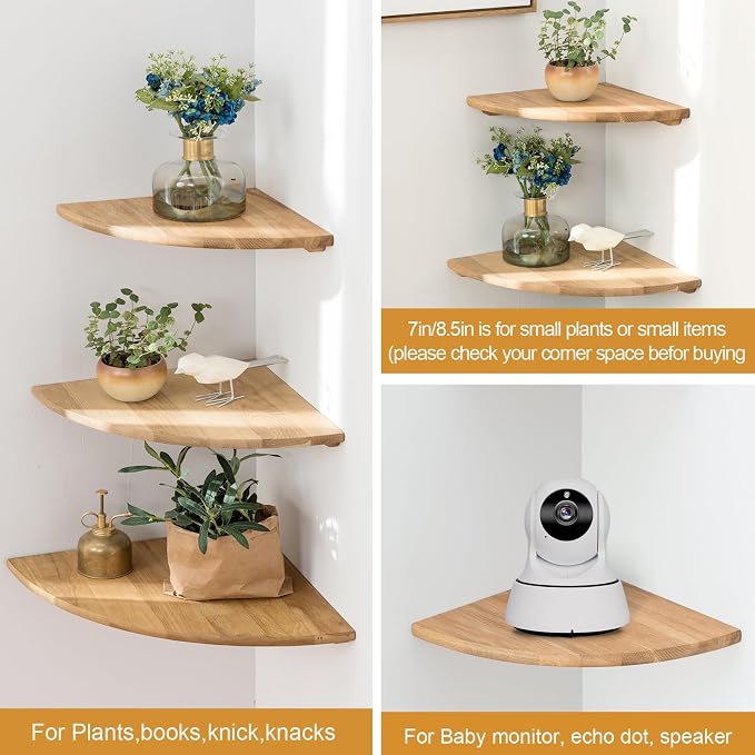 Corner Shelves, Floating Corner Shelf, Round End - Image 4
