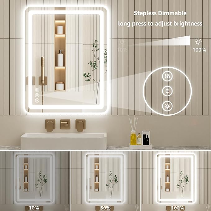 Led Bathroom Mirror with Lights, Anti-Fog & Tri-Color Lighting - Image 3
