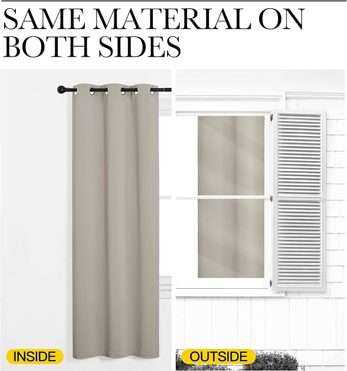 NICETOWN Natural Room Darkening Curtains 108" Long - Image 6