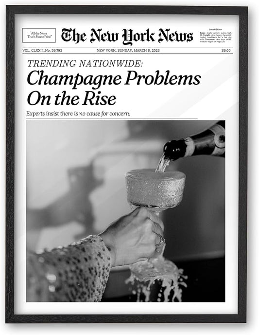 iHery Small Premium Natural Black OAK Wood 8x10in Champagne Problems On the by iHery