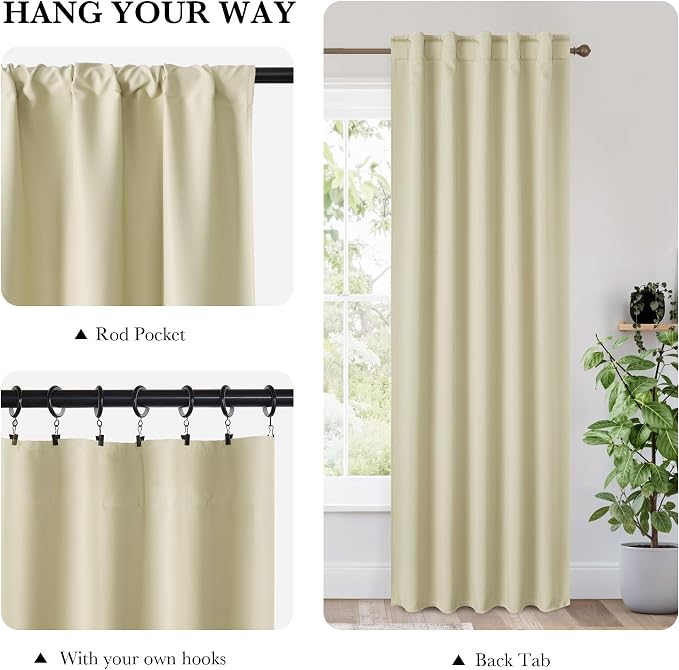 RYB HOME 100% Blackout Short Curtains - Image 3