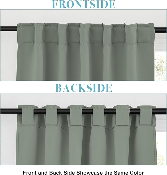 RYB HOME Sage Green Blackout Curtains - Image 6