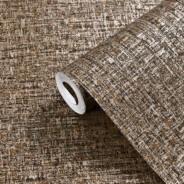 Chocolate Gold Non-pasted Wallpaper, Metallic Sheen, 17.7" x 236.0" by Kamildecor