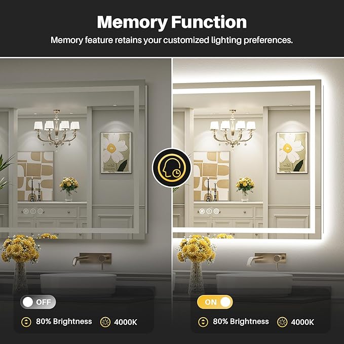 Briivue 88x38 Inch LED Bathroom Mirror - Image 6