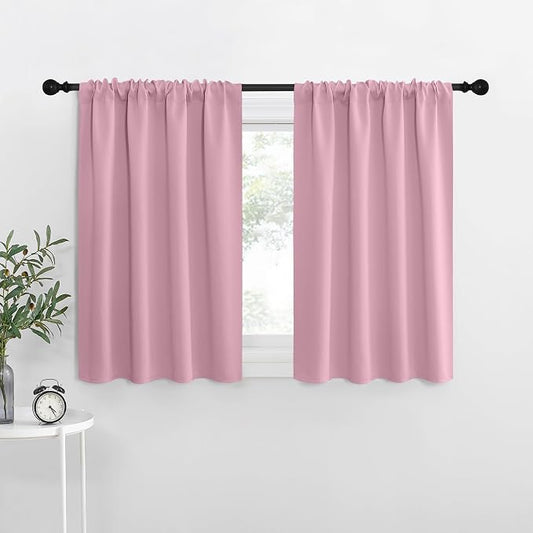 NICETOWN RV Blackout Curtains for Camper Windows, Rouge Pink, Short Blackout by NICETOWN