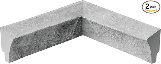 Fogstone Faux Stone Inside Corner Ledger Cap Artisan Hand Painted 90 Degree Top by Wallwell