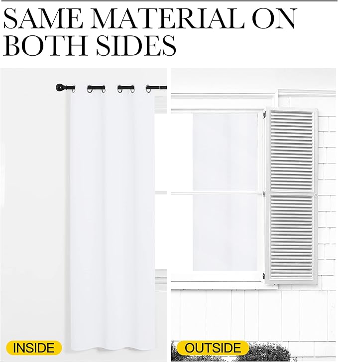 NICETOWN Long White Curtains for Patio - Image 4