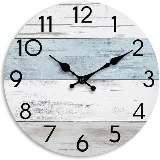 KECYET Wall Clock Silent Non-Ticking Wooden Clocks Battery Operated 12 Inch by KECYETWALLCLOCK