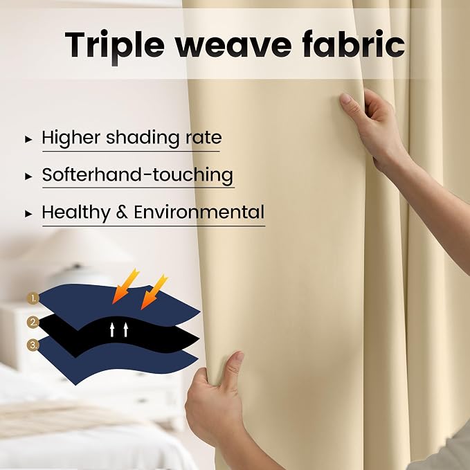 Room Divider Curtains, Back Tab Blackout Ceiling Track Curtains - Image 4