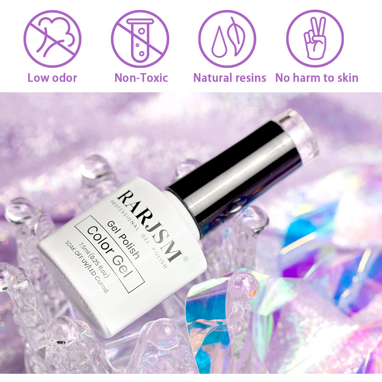 RARJSM Cat Eye Gel Nail Polish, Galaxy Chameleon Magnetic Gel Pink Holographic Glitter Soak Off U V L E D DIY Manicure Art for Salon Designs and Home DIY 7.5ML/0.26fl oz