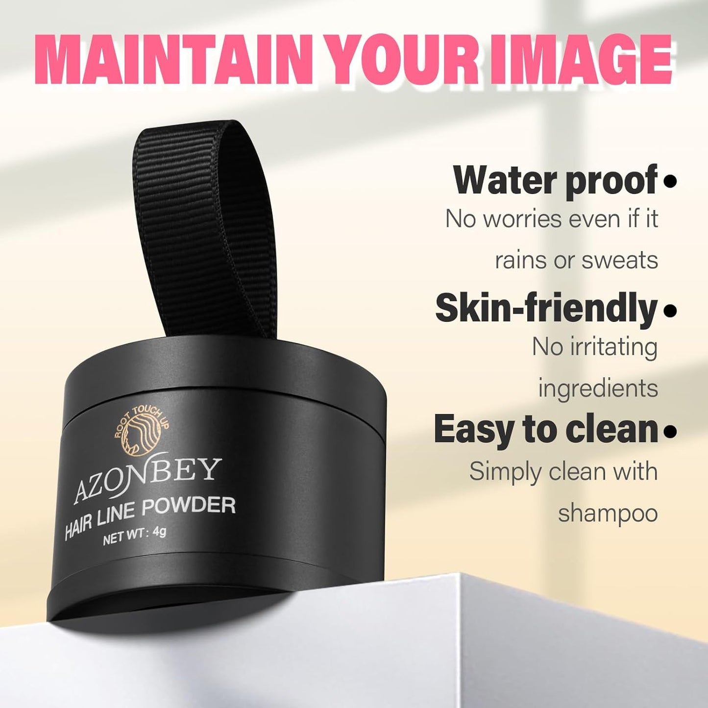 Root Touch Up Sets,Hairline Powder for Women Cover Up- Hairline Concealer for Thin and Thinning Hair, Water & Sweat Resistant,Contain Azonbey Makeup Brush (Blonde, Med-Makeup Brush)