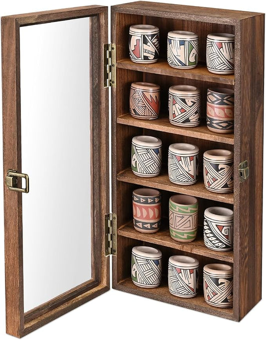 Ikee Design Wall Mounted Wooden Collectible Display Case 5 Shelf Display by IkeeDesign