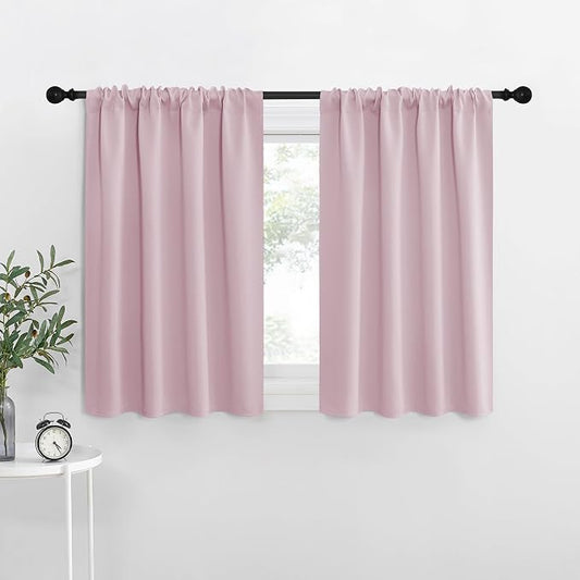 NICETOWN Blackout Curtains for RV Windows, Baby Pink, 2 Panels, Room Darkening by NICETOWN