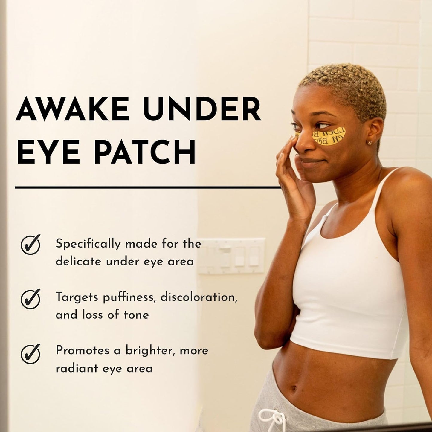 Bolden Awake Under Eye Patch | Eye Mask For Dark Circles, Puffiness & Discoloration | Brightening Eye Pads With Niacinamide, Alpha Arbutin, Tranexamic Acid & Vitamin C | 10 Pairs