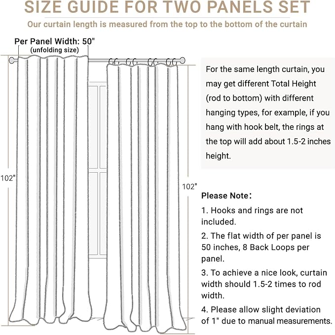 100% Blackout Shield White Linen Blackout Curtains - Image 7