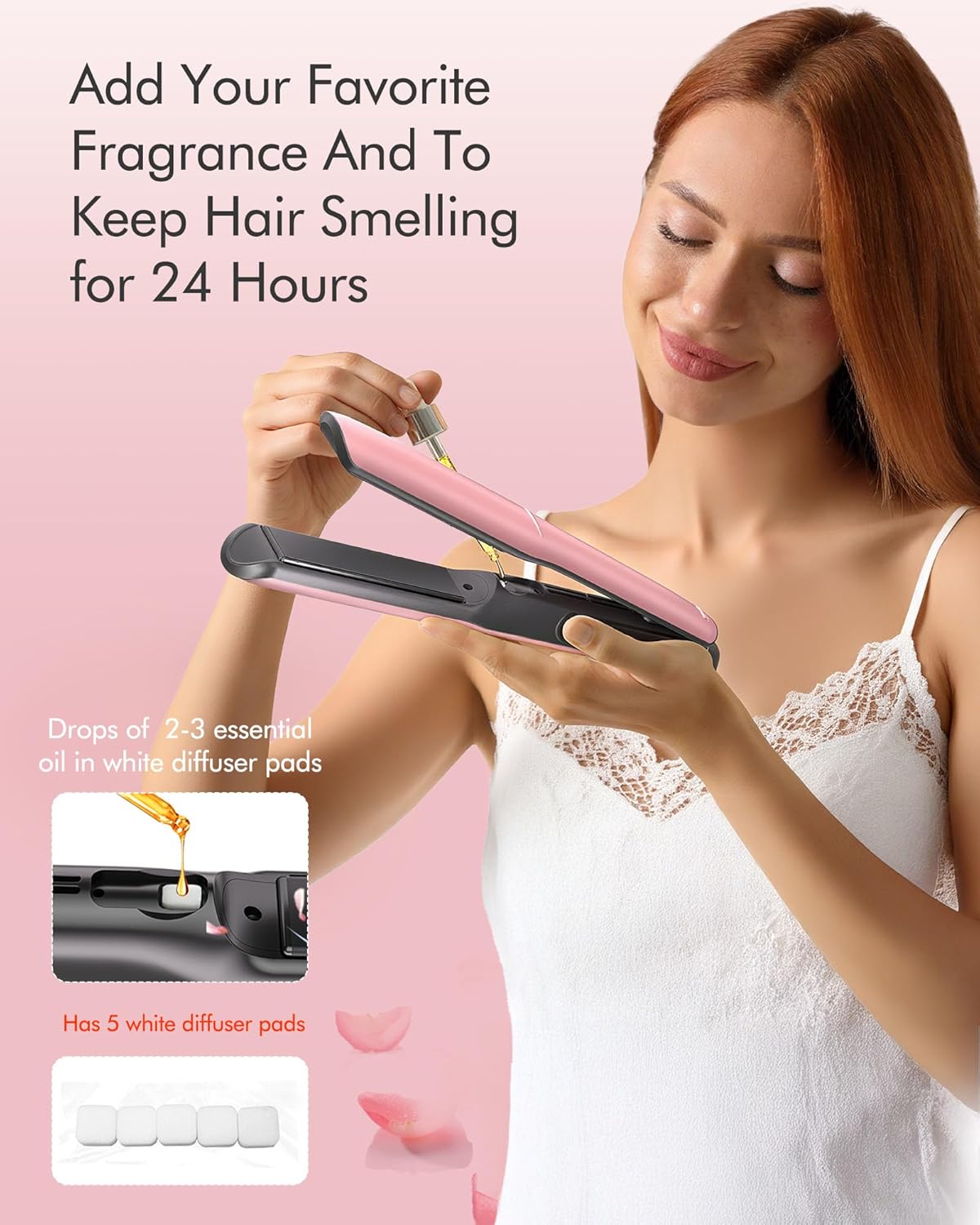 Betahouse Flat Iron Hair Straightener Airflow Curling Iron, Hair Straightener and Curler 2 in 1, 1 Inch Ionic Curling Wand with Cooling Air and Essential Oil Scent, 3 Temp 350-450℉ Dual Voltage