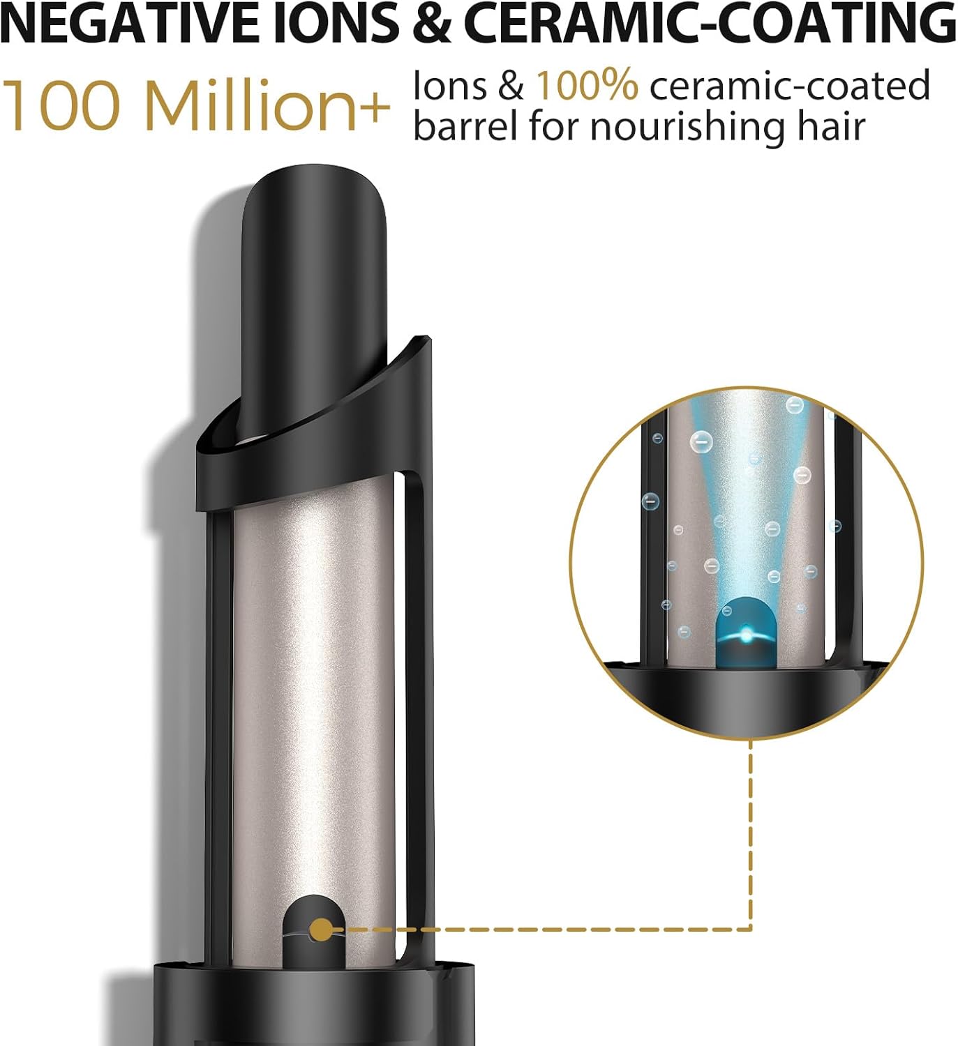 Zavarea Automatic Curling Iron, 1 Inch Hair Curler with 5 Temperatures, 3-Ways Rotation & 3-Styling Modes, Anti-Scald & Tangle-Free Self Rotating Curling Wand (Black)