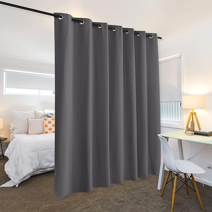 RYB HOME Blackout Room Divider Curtains Privacy Loft Screen Adjustable Ceiling - Image 3