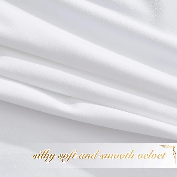 NICETOWN Insulated White Velvet Curtains - Image 5