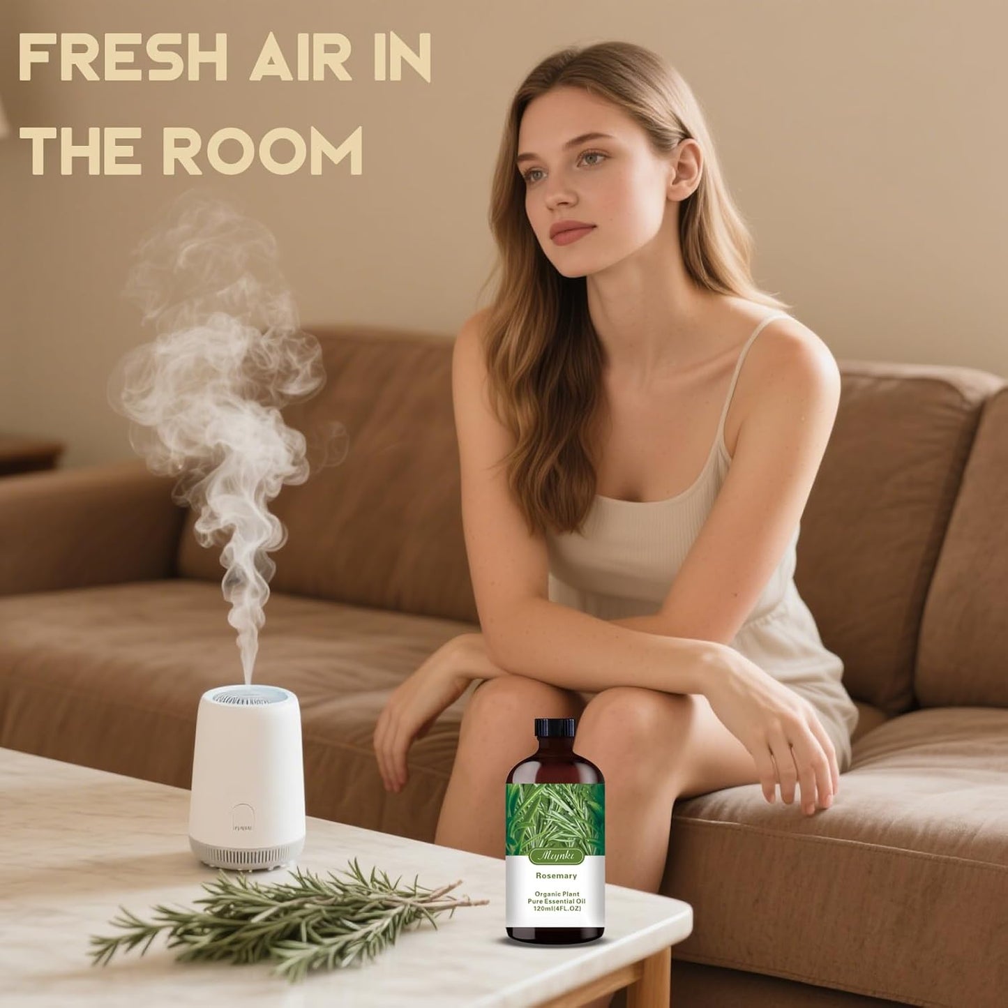 Rosemary Essential Oil-Rosemary Fragrance Oil 4.33oz (130ml)-100% Pure Natural Scent for Diffusers, Candles, Soap Making & Aromatherapy-Relaxing Home & Gift Essential Oil for Bath, Massage