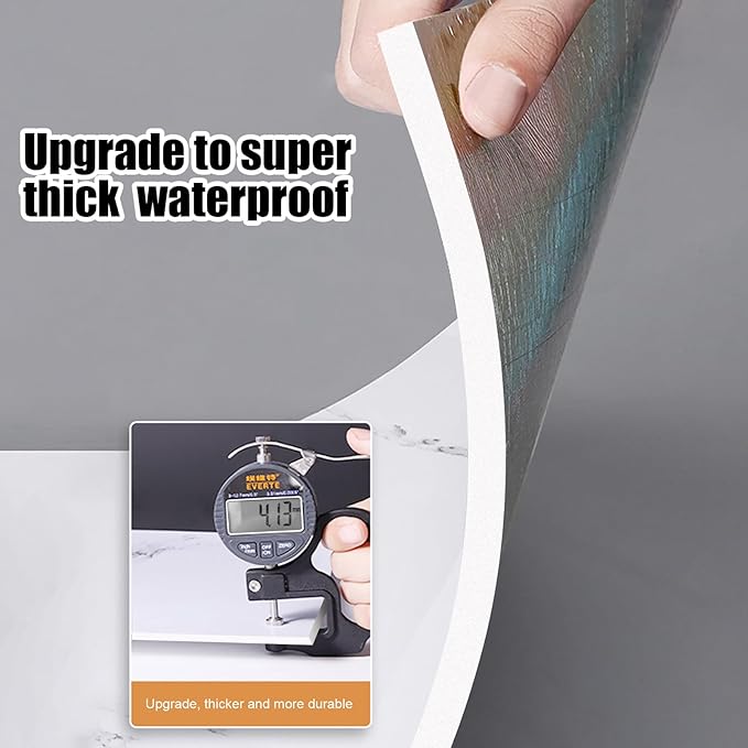 22pcs Thick Marble Peel and Stick Waterproof Wall Panels, Heat-Resistant - Image 6